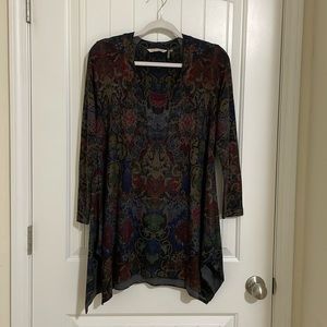 Soft Surroundings Long Sleeved Tunic with Asymmetrical Hemline